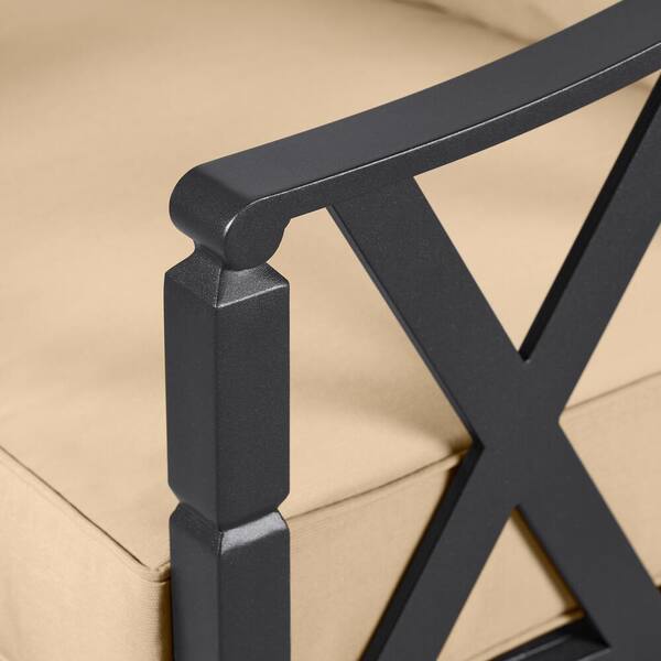 Hampton Bay Harmony Hill 3-Piece Black Steel Outdoor Patio 