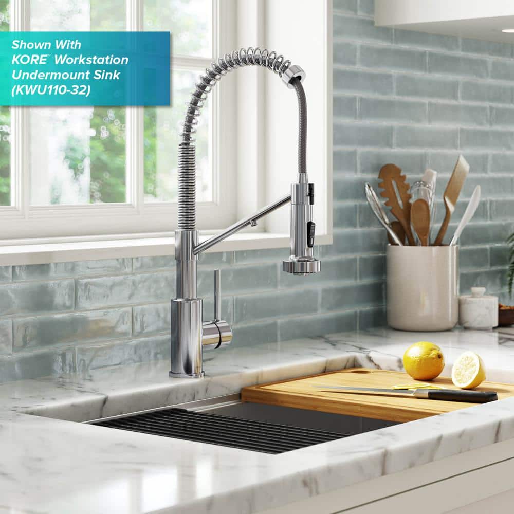 Chrome Pull-Down Single Handle Kitchen Faucet with Spray