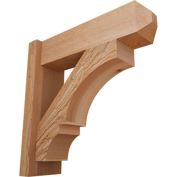 Ekena Millwork 6 in. x 20 in. x 20 in. Western Red Cedar Del Balboa Craftsman Rough Sawn Outlooker