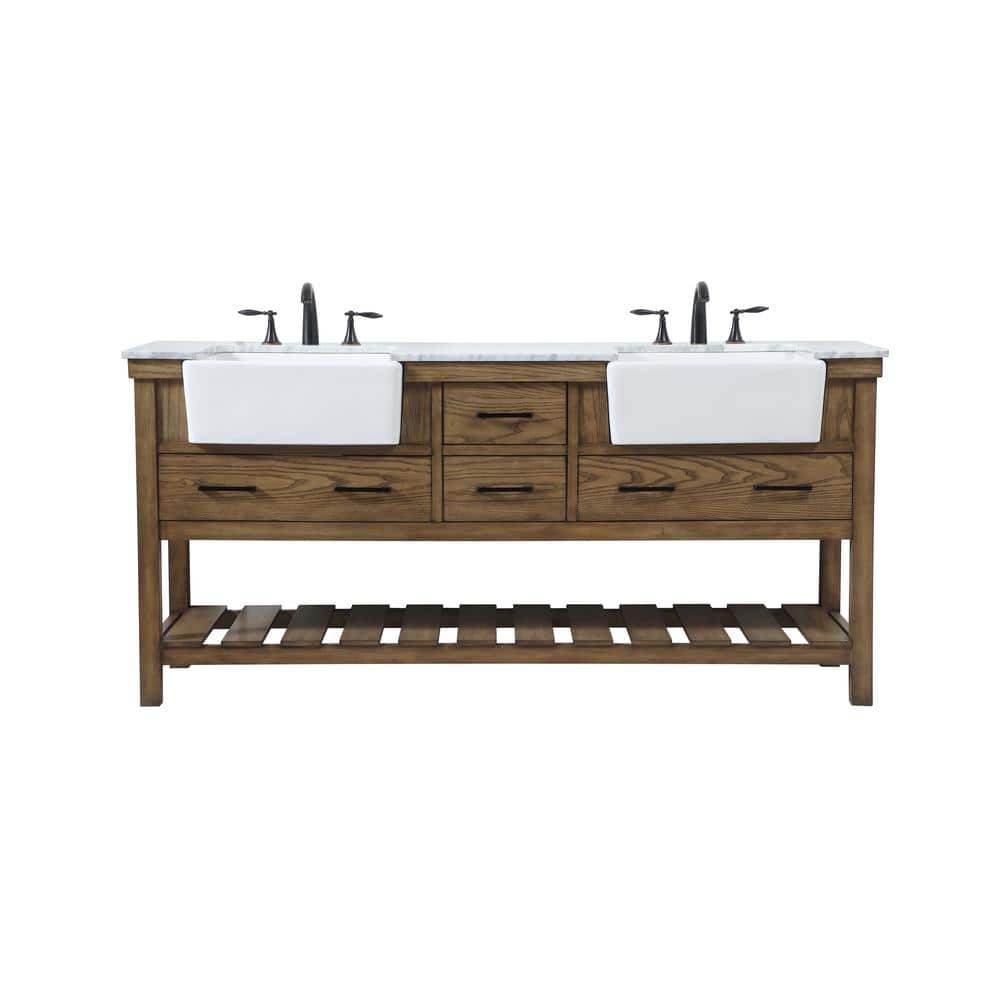 Simply Living 72 in. W x 22 in. D x 34.125 in. H Bath Vanity in Driftwood w