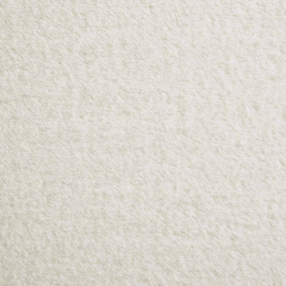 Ivory Faux Fur Upholstered Twin Headboard with Black Legs