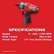 M12 FUEL 12V Lithium-Ion Brushless Cordless 1/4 in. Hex 2-Speed Screwdriver (Tool-Only)