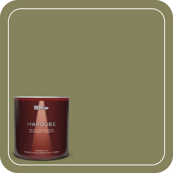 BEHR MARQUEE 1 qt. #PMD-47 Martini Olive Matte Interior Paint & Primer