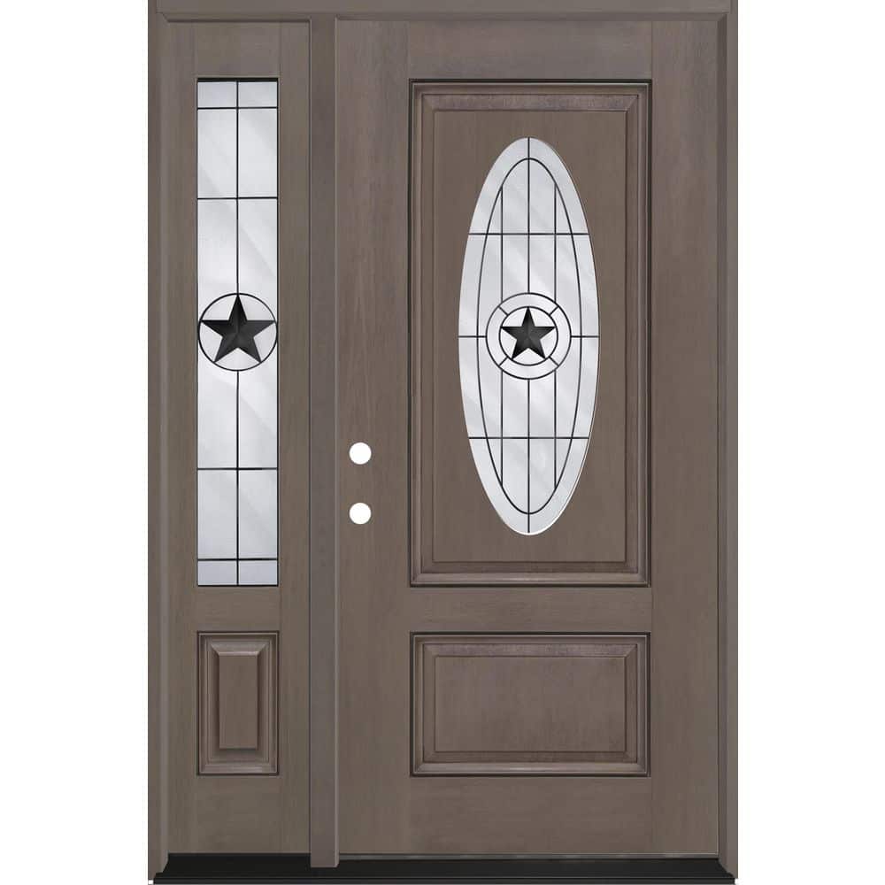 Regency 53 in. x 80 in. 3/4L Oval Alamo Glass RHIS Ashwd Mahogany Fiberglass Prehung Front Door w/14in-Full SL 6-9/16 price history on PriceWatchPro