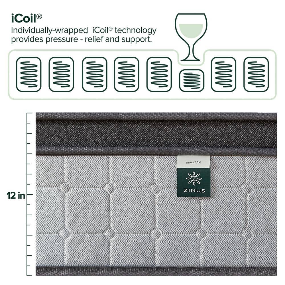 SereneDream Full Eurotop 12" Cooling Gel Memory Foam Innerspring Mattress