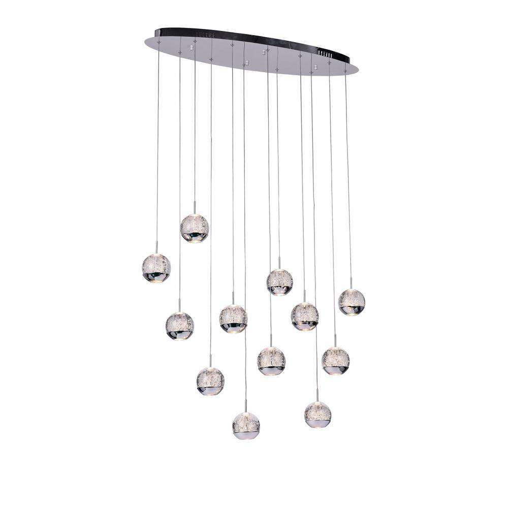 CWI Lighting Perrier 12 Light Multi Light Pendant With Chrome Finish ...