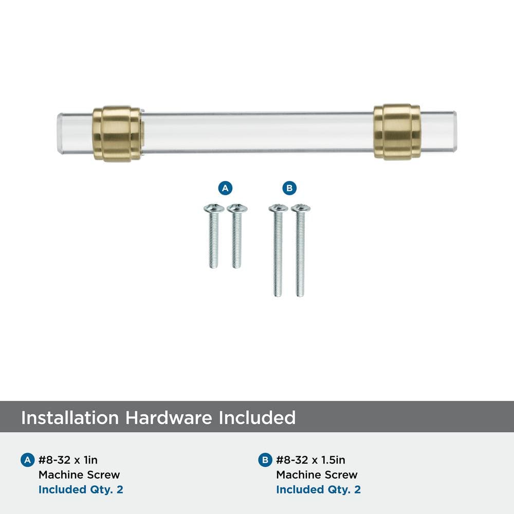 Clear and Champagne Bronze 3-3/4 Inch Bar Cabinet Pull