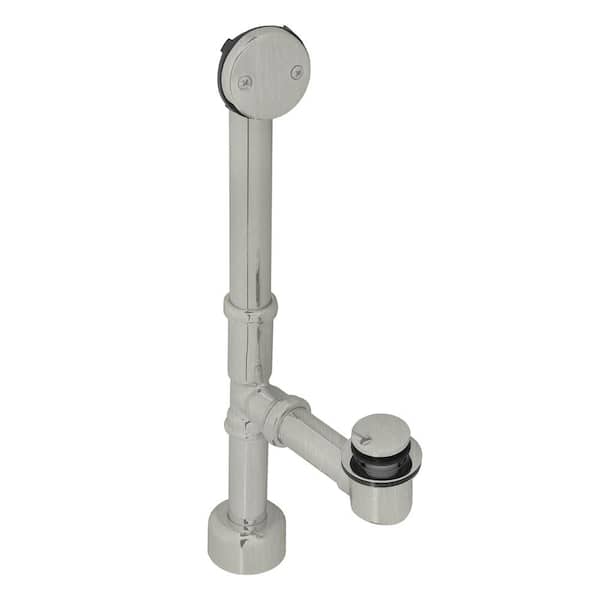 Westbrass 1-1/2 in. Brass Fully Exposed Waste and Overflow Drain Kit, Stainless Steel