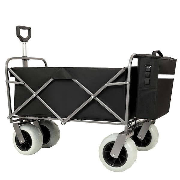 6 cu. ft. Black Steel Garden Cart with Multiuse Bag
