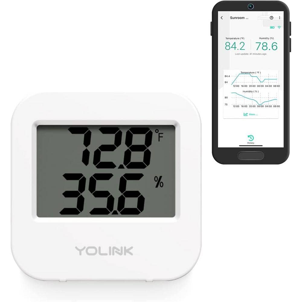 SwitchBot Thermometer Hygrometer, Bluetooth Indoor Humidity Meter for Home,  Temperature Sensor with App Control, Large LCD Display, Notification