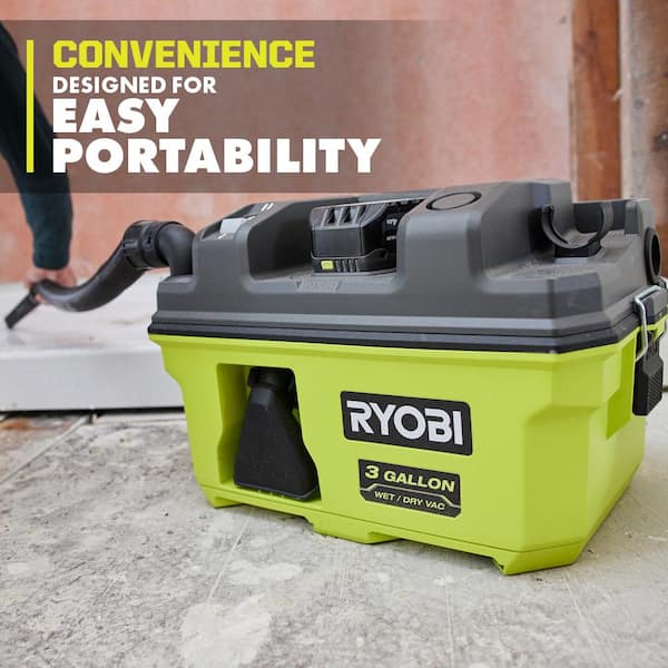 RYOBI ONE+ 18V LINK Cordless 3 Gal. Wet/Dry Vacuum (Tool Only) w/ HEPA  Filter for Small Wet Dry Vacuums & Foam Filter (2-Pack)  PCL734B-A32RF08-A32WF03 - The Home Depot