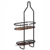 Utopia Alley SHC5XX Tia Rustproof Over the Shower Caddy, 2 Teak Shelve