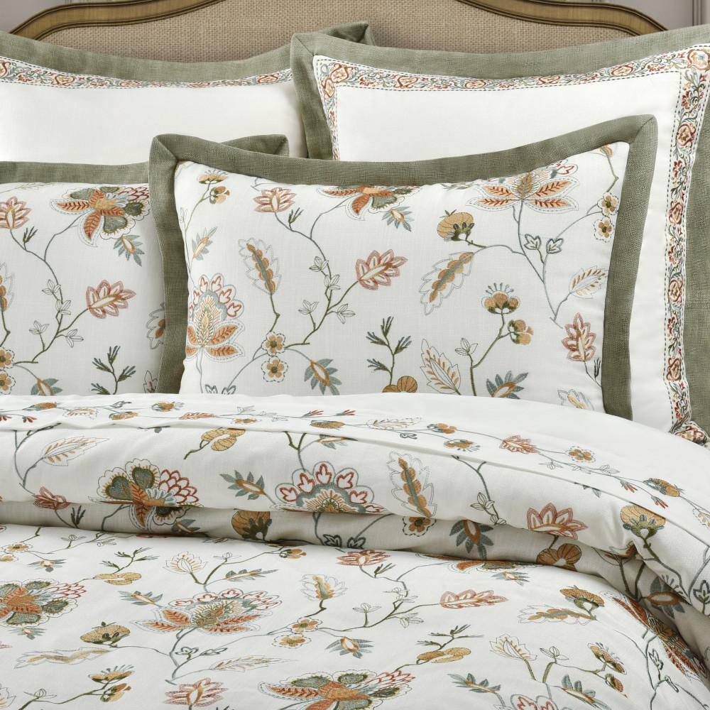 Athena Queen Brown Microfiber Embroidered Bedspread Set