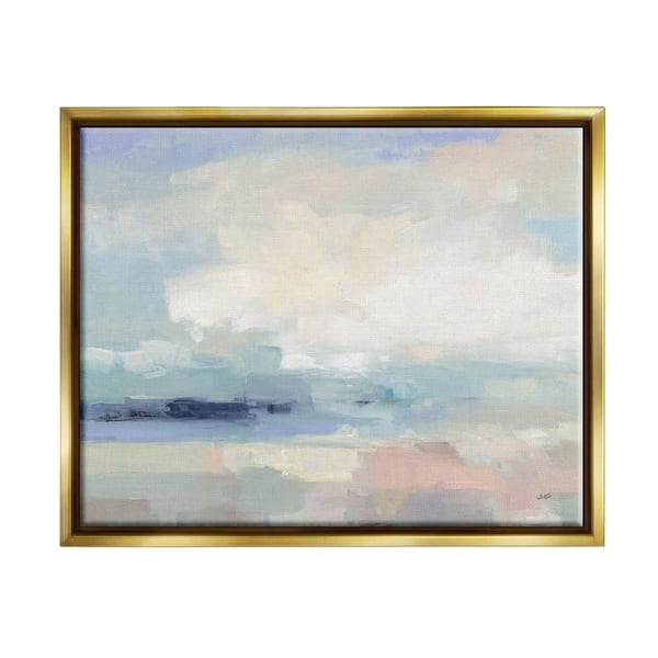 The Stupell Home Decor Collection Abstract Landscape Clouds Scene Design by Julia Purinton Floater Framed Abstract Art Print 31 in. x 25 in.