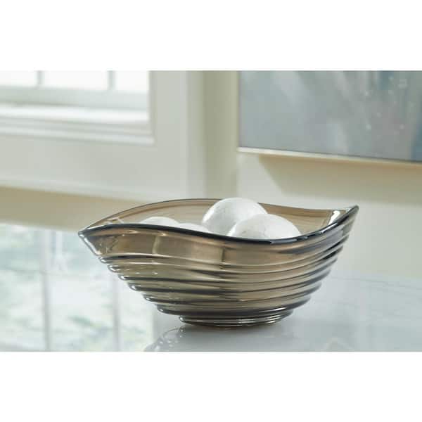 Solariston Brown Irregular Glass 12.25 in. Decorative Bowls