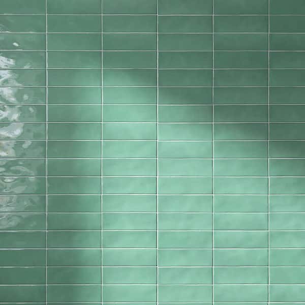 Borgo Jade Green Subway 7.9 in. x 2.6 in. Polished Porcelain Tile Sample