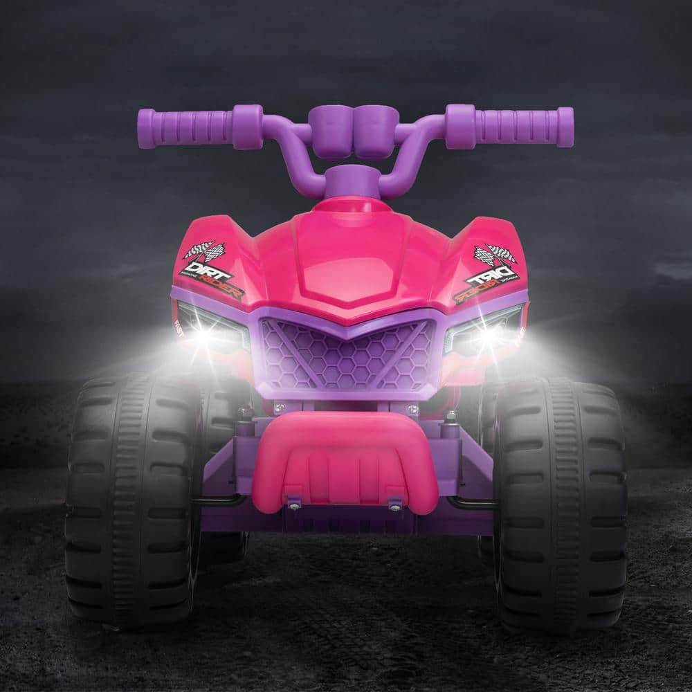 Pink 6V Kids Ride-On Quad with LED Lights and Music