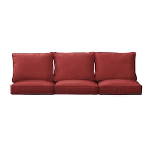 27 in. x 30 in. Deep Seating Indoor/Outdoor Couch Cushion Set in Sunbrella Cast Pomegranate