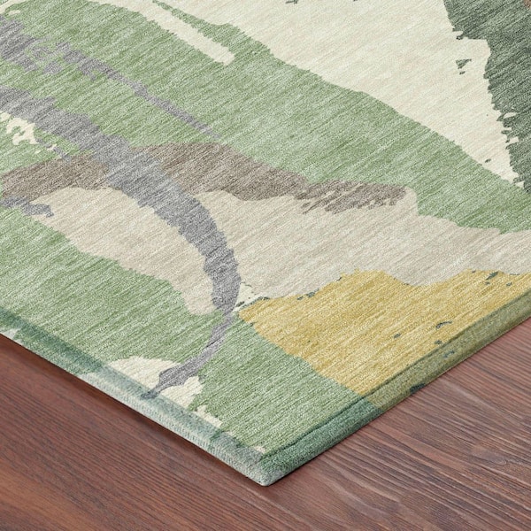 Chantille Machine Washable Indoor/Outdoor Abstract ACN2652 Basil 5 ft. x 7 ft. 6 in. Area Rug