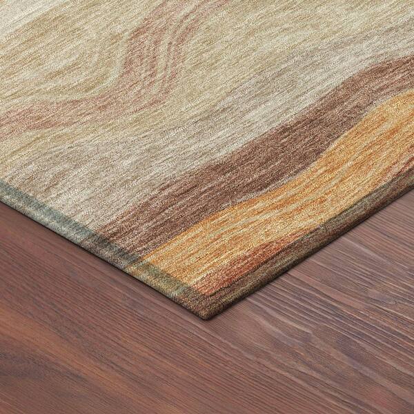 Chantille Machine Washable Indoor/Outdoor Abstract ACN2397 Copper 10 ft. x 14 ft. Area Rug