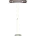 30.7 in. 1500-Watt Infrared Electric Patio Heater with Remote Control and Adjustable Pole Stand in Silver