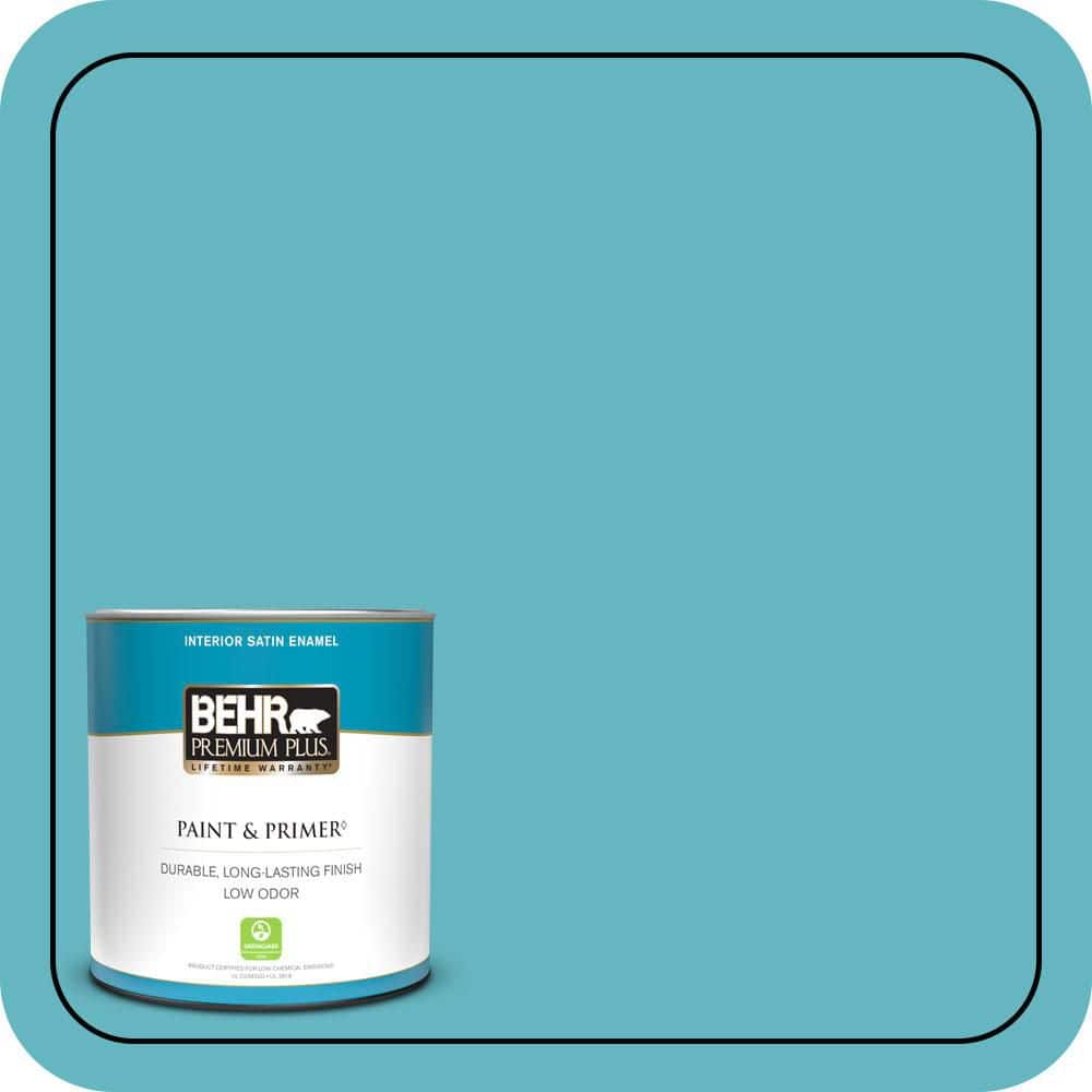 1 qt. #520D-5 Tropical Tide Satin Enamel Low Odor Interior Paint & Primer price history on PriceWatchPro