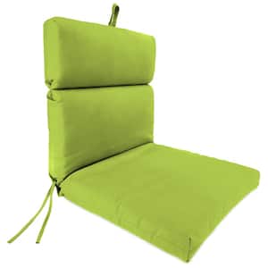 Sunbrella 22" x 44" Canvas Macaw Green Solid Rectangular French Edge Outdoor Chair Cushion