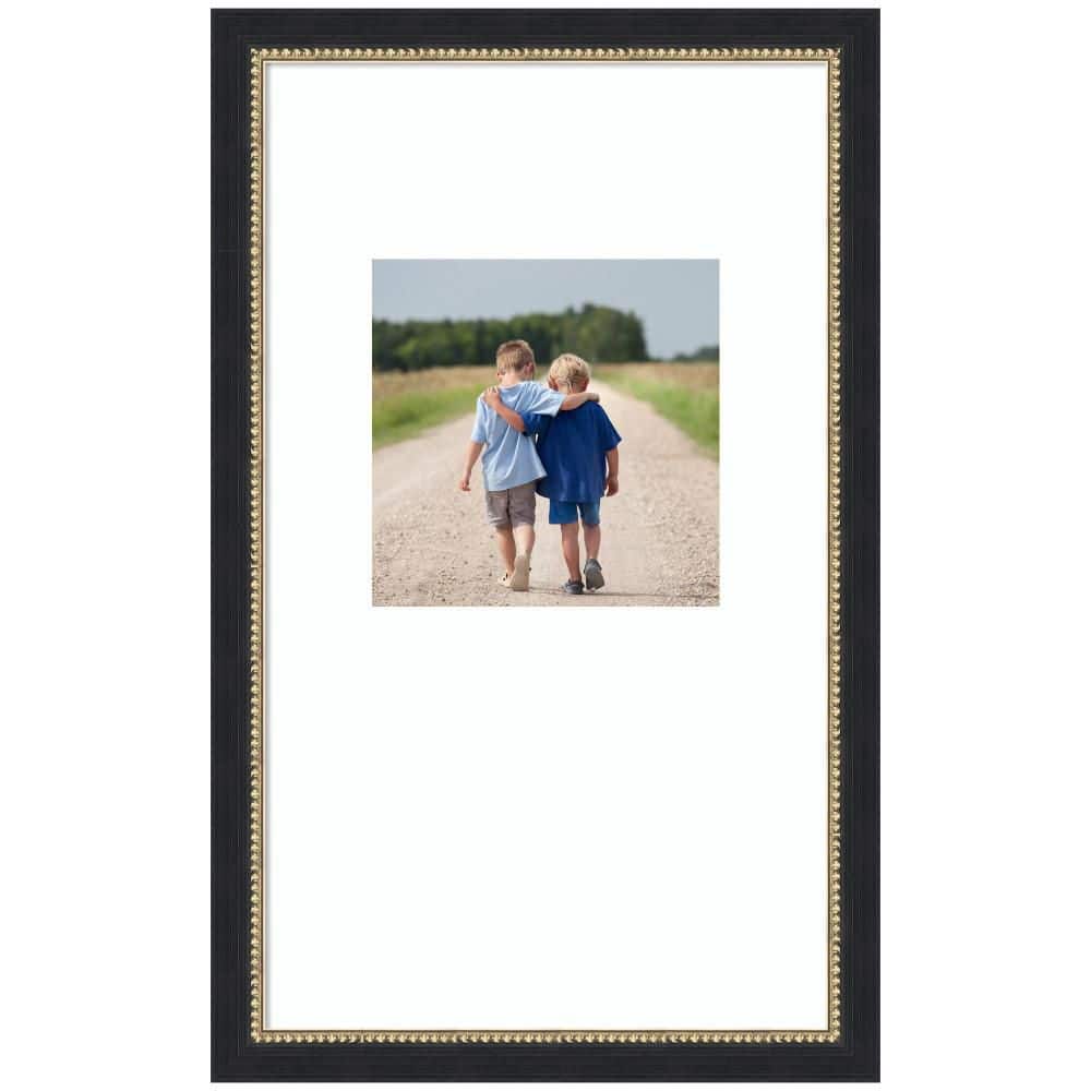 Belmont 13x22 matted to 8x8 Black Wood Picture Frame