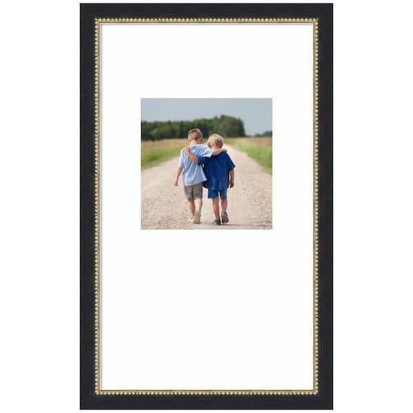 Belmont 13 x 22 Matted to 8 x 8 Black Wood Picture Frame