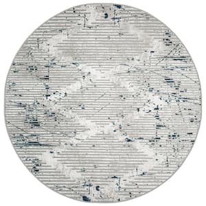 Green 8 ft. Round Davide 1230 Transitional Geometric Area Rug