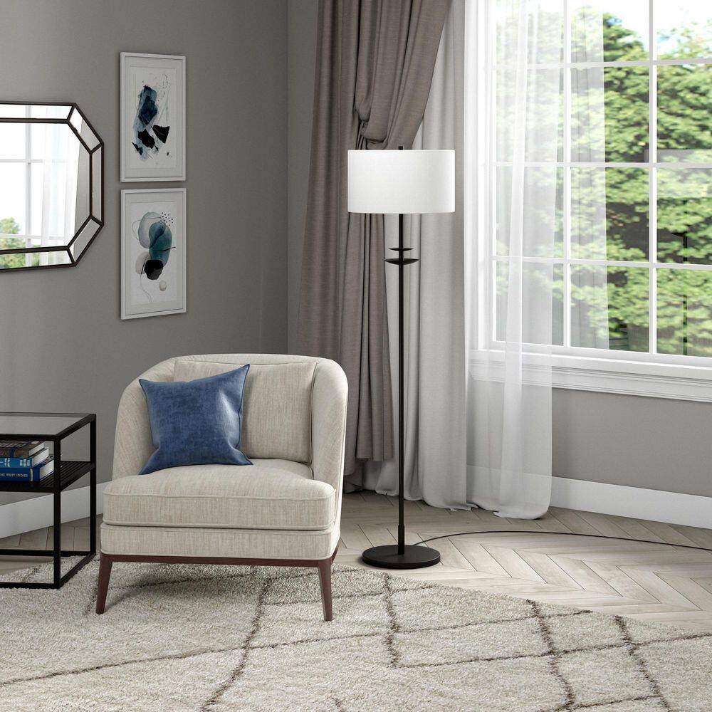 Avery 63" Blackened Bronze Modern Voice-Controlled Floor Lamp