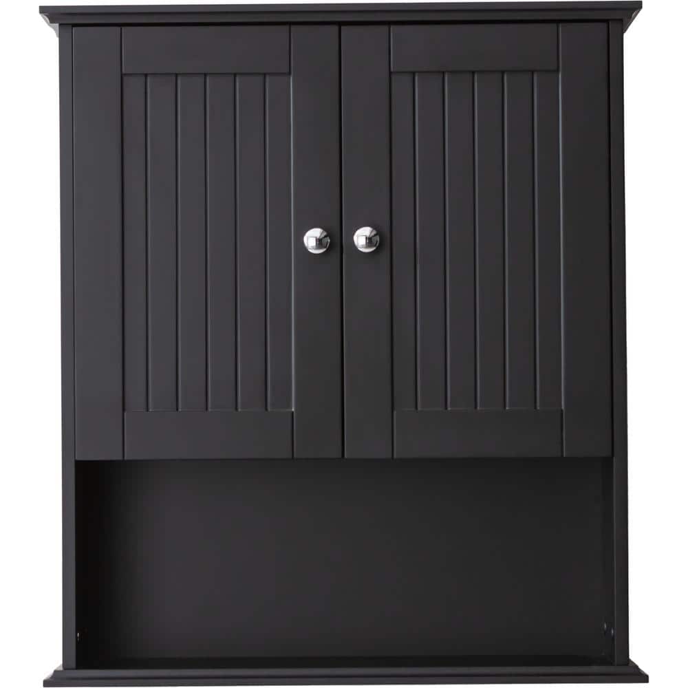 26 in. W x 7.9 in. D x 29.5 in. H Bathroom Storage Wall Cabinet in Black price history on PriceWatchPro