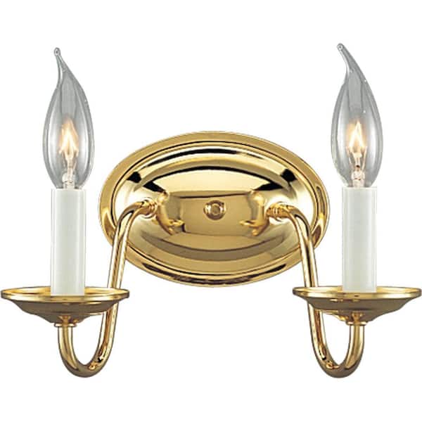 Progress Lighting Americana Collection 2-Light Polished Brass Sconce