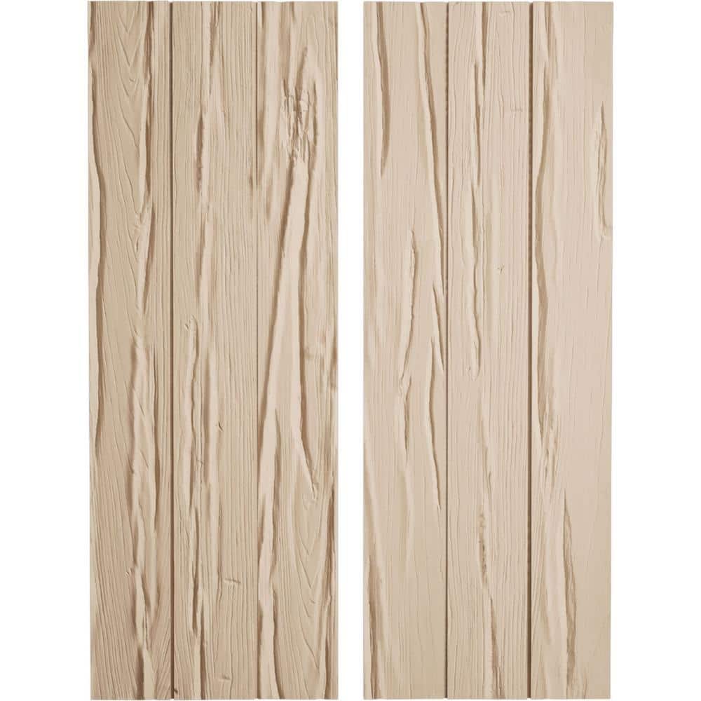 16.5 in. x 72 in. Timberthane Polyurethane 3-Board Joined Board-n-Batten Riverwood Faux Wood Shutters, No Batten Pair price history on PriceWatchPro