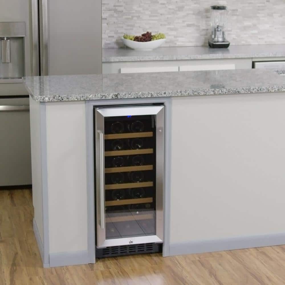 Summit 15" Black Built-in Wine Cooler with LED Lighting