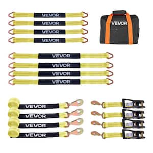 Wheel Chock Tie-Down Kit, Axle Type Trailer Tie Down Strap, Car Tie Down Kit with Break Strength 10009 lbs.