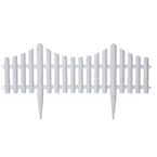 24 in. Resin Picket Garden Fence (18-Pack)