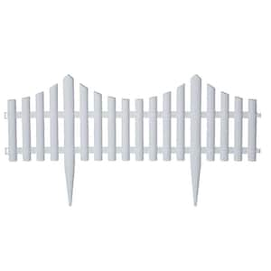 24 in. Resin Picket Garden Fence (18-Pack)