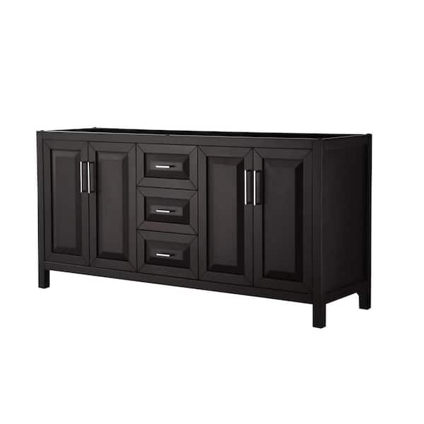 Wyndham Collection Daria 71 in. Double Bathroom Vanity Cabinet Only in Dark Espresso
