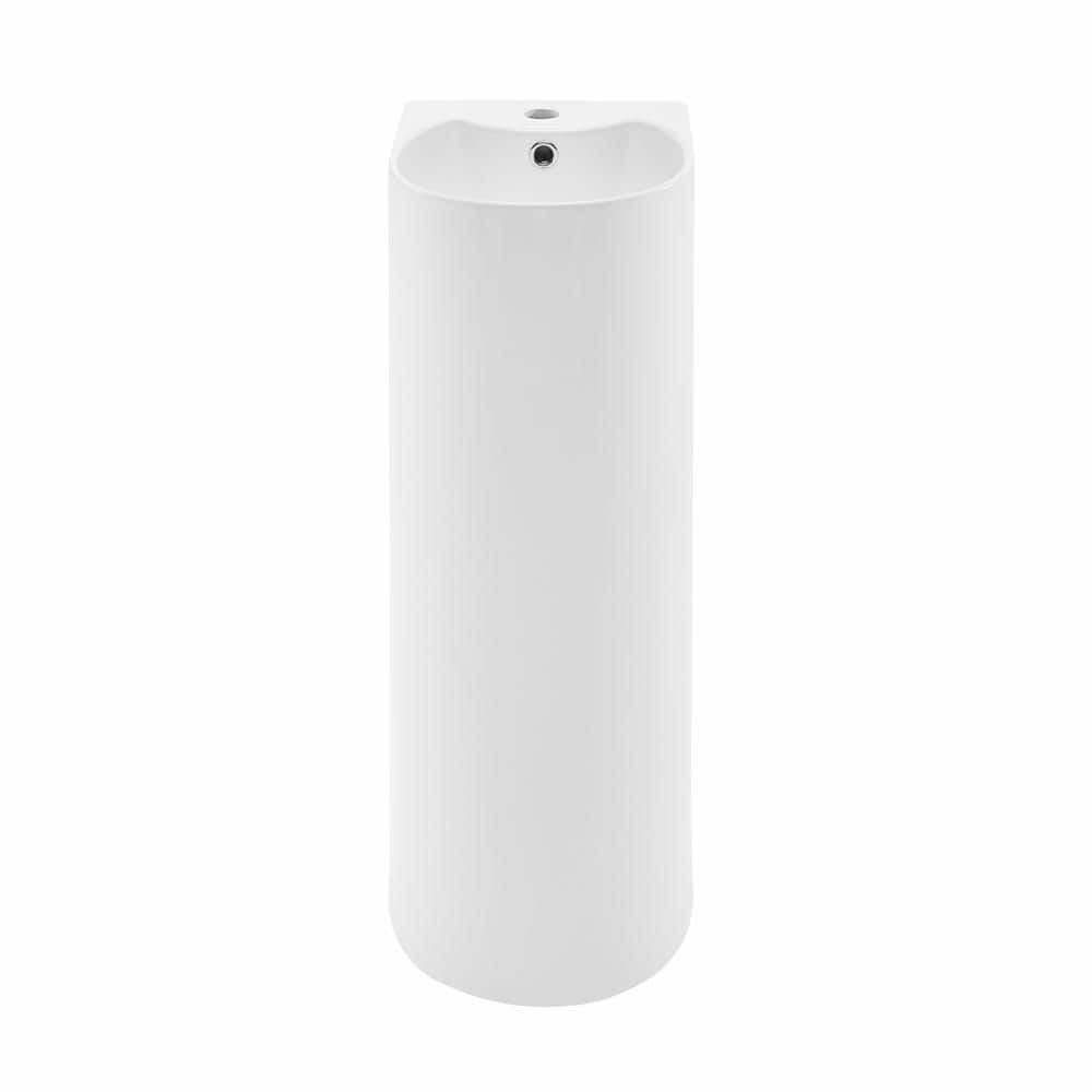 Swiss Madison Sublime Rounded Basin Pedestal Sink in Glossy White SM