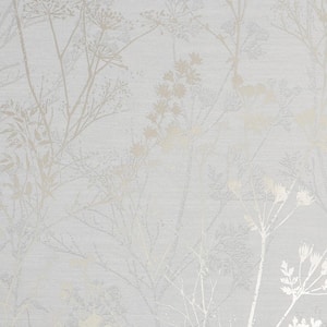 Hedgerow Grey and Pale Gold Removable Wallpaper Sample