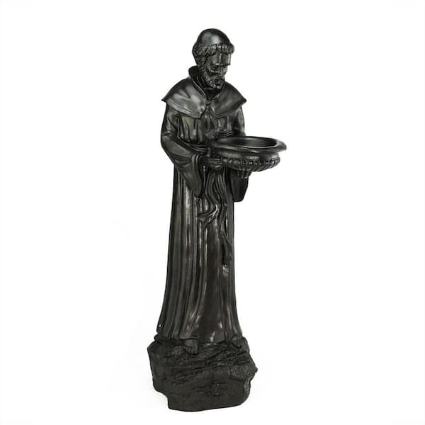 Northlight 24 in. St. Francis of Assisi Dark Brown Bird Feeder