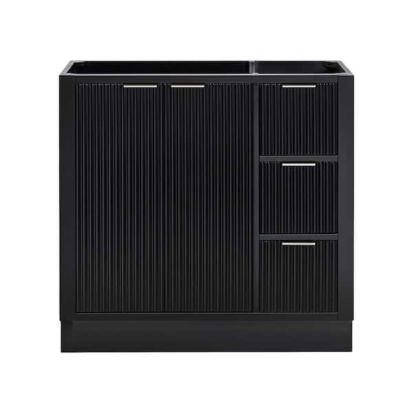 Milan 36 in. W x 21.5 in. D x 34.5 in. H Bath Vanity Cabinet without Top in Black