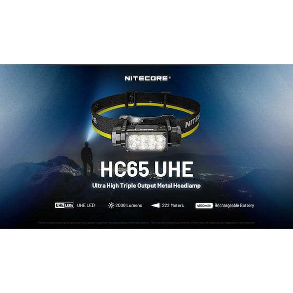 NITECORE HC65 UHE 2000 Lumens LED USB-C Rechargeable Headlamp