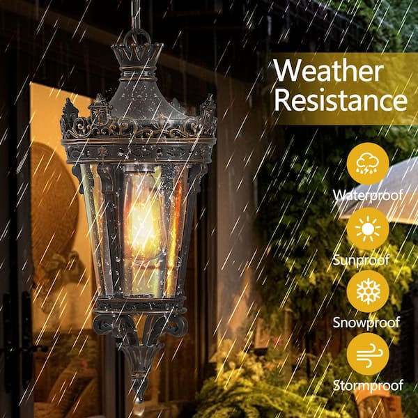 Zeus & Ruta Coffee Golden Aluminium Antique Crown Outdoor Hanging