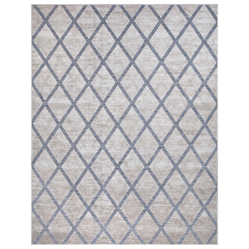 Trellis Gray 5 ft. x 7 ft. Indoor/Outdoor Patio Area Rug
