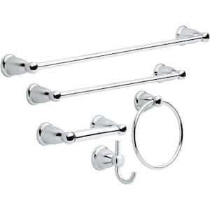 26 in. Wall Mounted, Towel Bar in Polished Chrome, 5-Piece