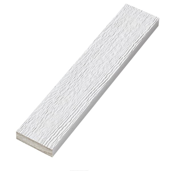 DIAMOND KOTE 5/4 in. x 4 in. x 16 ft. White Woodgrain Composite Prefinished Trim Board (2-Pack)