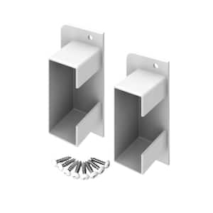 Shadowbox White Vinyl Fence Bracket Kit
