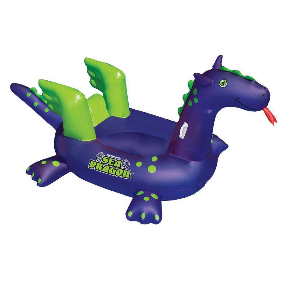 Swimline Pool Kids Giant Rideable Sea Dragon Inflatable Float Toy (6 ...